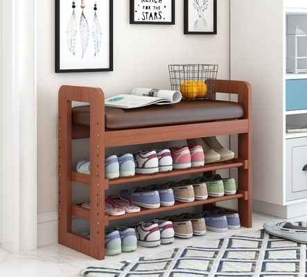 Personalised Shoe Rack Furniture 3 Tier Shoe Bench Organiser For Small Home