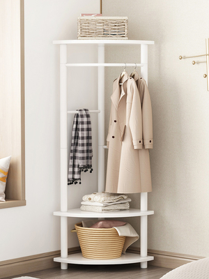 Space Saving Corner Freestanding Coat &amp; Hat Racks With Shoe Rack