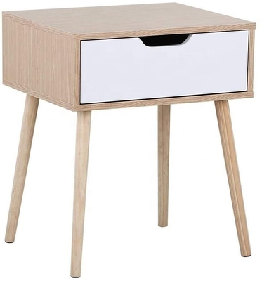 Contemporary Veneer Small Timber Bedside Table 12 inch nightstand