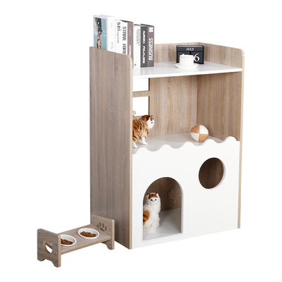ODM Sustainable Indoor Wooden Pet House Cat Den With Storage