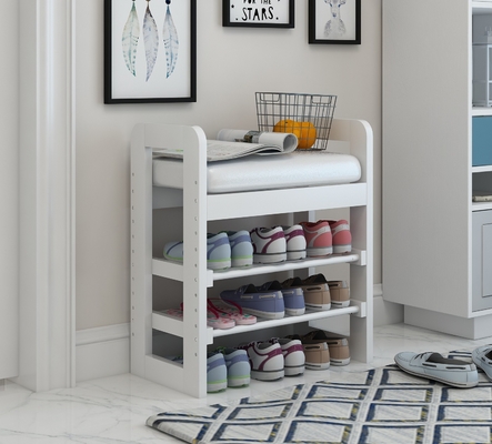 Personalised Shoe Rack Furniture 3 Tier Shoe Bench Organiser For Small Home