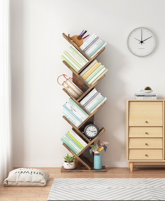 Wood Panel Tree Shape Book Rack Shelf Living Room Funiture