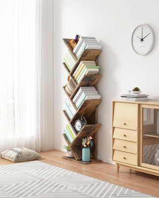 Wood Panel Tree Shape Book Rack Shelf Living Room Funiture