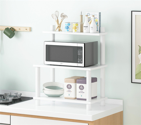 Modern White Multipurpose Kitchen Microwave Oven Storage Rack Shelving