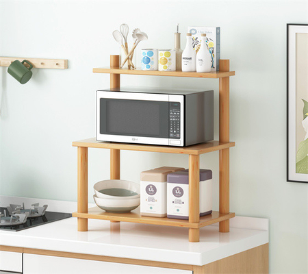 3 Tier Chipboard Corner Kitchen Microwave Rack Stand Shelf For Home