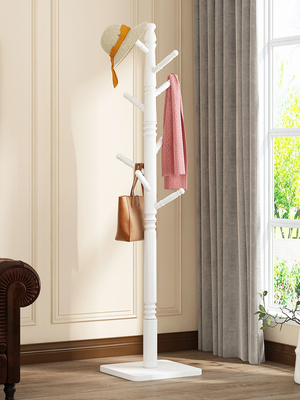 Freestanding Tree Branch Coat Rack Hanger Stand Wooden Square Base