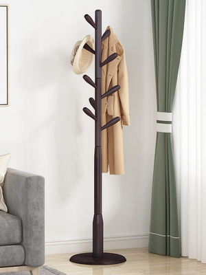 ODM Garment Hat Coat Tree Stand Hanger Rack Pine Wood With 8 Hooks