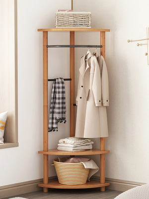 Space Saving Corner Freestanding Coat &amp; Hat Racks With Shoe Rack