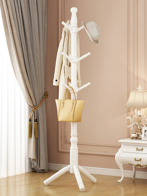 Customized Coat Rack Hanger Stand Pine Wooden Coat Tree For Bedroom