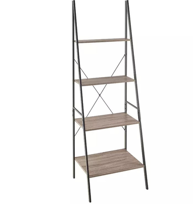 4 Tier Metal And Wood Book Shelves Wooden Ladder Bookshelf Storage Rack