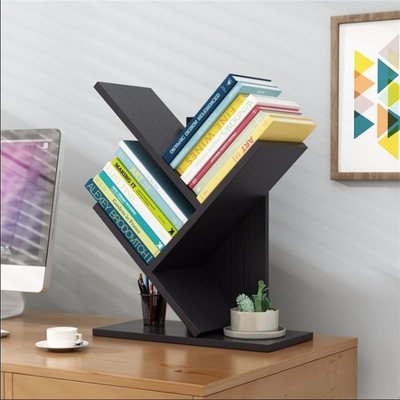 Adjustable Desktop Wooden Tree Bookshelf Organizer Rack