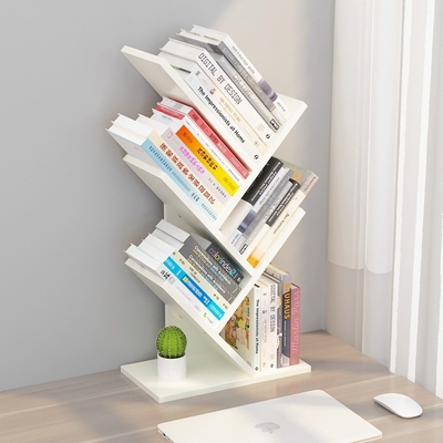 Adjustable Desktop Wooden Tree Bookshelf Organizer Rack