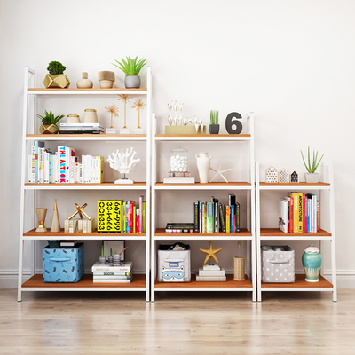 Industrial Metal And Wood Book Shelves for Library Living Room