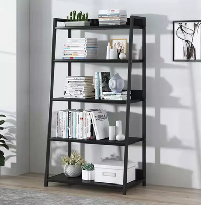 Modern Furniture Ladder Metal And Wood Book Shelves Display 5 Tiers