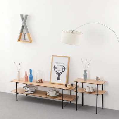 BSCI Industrial MDF Wooden 3 Shelf TV Stand Media Console T Shpe
