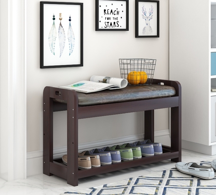 Multifunctional Entryway Shoe Bench Seat Shoe Rack Organizer 2 Tiers