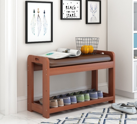 Multifunctional Entryway Shoe Bench Seat Shoe Rack Organizer 2 Tiers