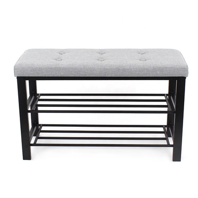 Customized Metal Fabric Shoe Rack Furniture Storage Bench For hallway
