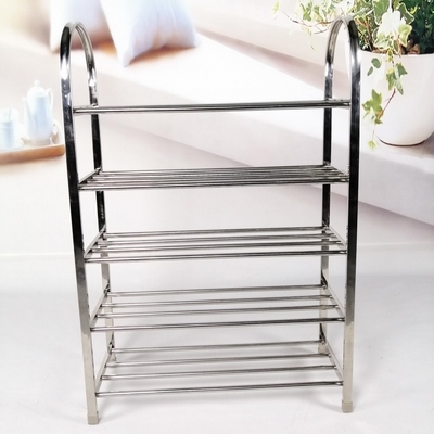 ODM BSCI 5 Layer Stainless Steel Shoe Rack Furniture Metal Bench For Living Room Bedroom
