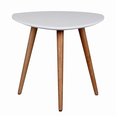 White Round Solid Beech Wood Coffee Table MDF Top