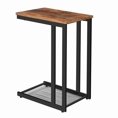 C Shape Wood And Metal Coffee Table Sofa Nesting End Tables