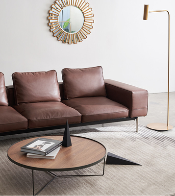 Contemperary Oval Mdf Wood And Metal Coffee Table Set Furniture For Living Room
