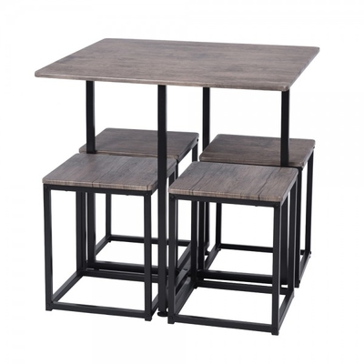 Black Oak Dining Room Set Wooden Table And Chairs For Bar Kitchen