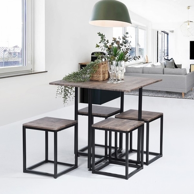 Black Oak Dining Room Set Wooden Table And Chairs For Bar Kitchen