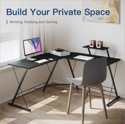 Reversible Corner L Shaped Computer Desk Brown For Home Office