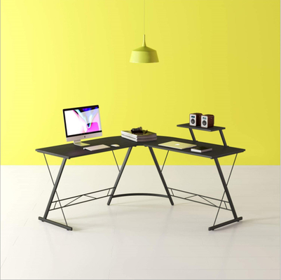 Reversible Corner L Shaped Computer Desk Brown For Home Office