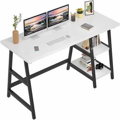 Wooden Metal Office Computer Desk With Shelves ODM