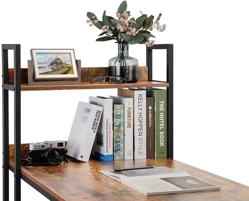 Steel Wood L Shaped Office Desk L Shaped Work Table With Storage Shelves
