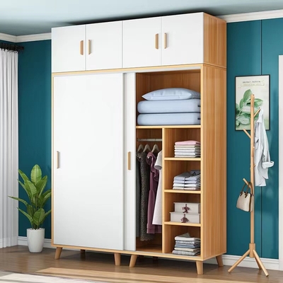 Customized Modern Wardrobe Cabinet Wooden Almirah Sliding Door