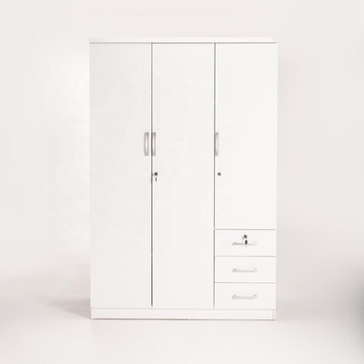 BSCI White 3 Door Wooden Modern Wardrobe Cabinet For Clothes