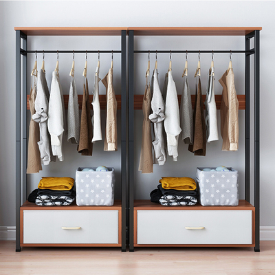 Modern Bedroom Wooden Clothing Rack Closet Hanging Rack Furniture For Home