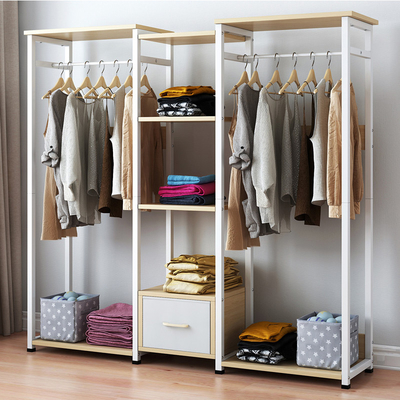 Modern Bedroom Wooden Clothing Rack Closet Hanging Rack Furniture For Home