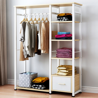 Modern Bedroom Wooden Clothing Rack Closet Hanging Rack Furniture For Home
