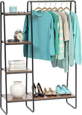 Bedroom Modern Wardrobe Cabinet Wooden Cloth Stand rack 4 Tier