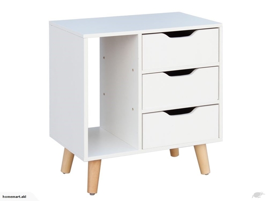 Bedroom 28 Inch Nightstand MDF Wooden Bedside Cabinet Furniture