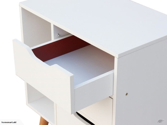Bedroom 28 Inch Nightstand MDF Wooden Bedside Cabinet Furniture