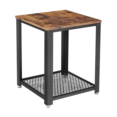 Oem Small Brown Industrial Style Nightstand Wood And Metal