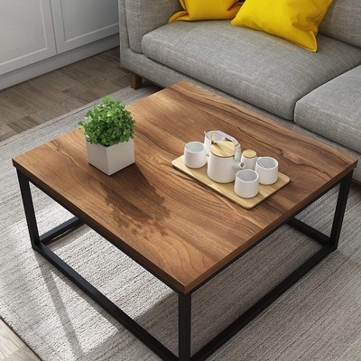 Midcentury Wooden Oak Nest Of Tables Square Walnut Colour