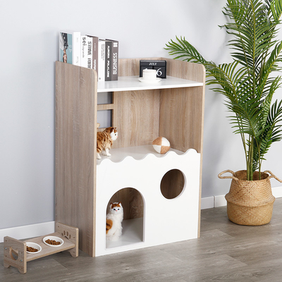 ODM Sustainable Indoor Wooden Pet House Cat Den With Storage