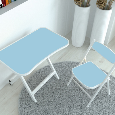 Foldable MDF Board Wooden Metal Furniture Children Table And Chair Set