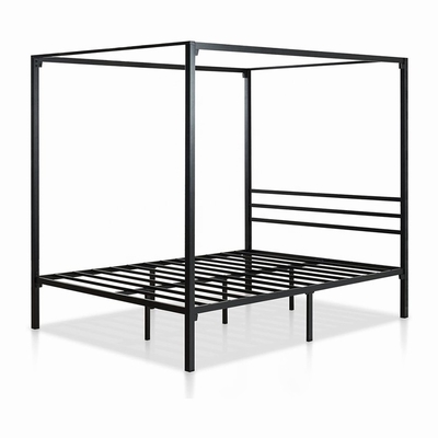 Contemporary Wooden Metal Furniture Metal Canopy Bed Frame With Steel Slat